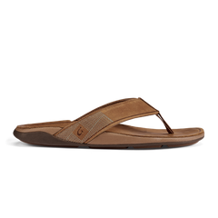 Tuahine Heren Leder Strand Slippers Toffee Toffee OluKai